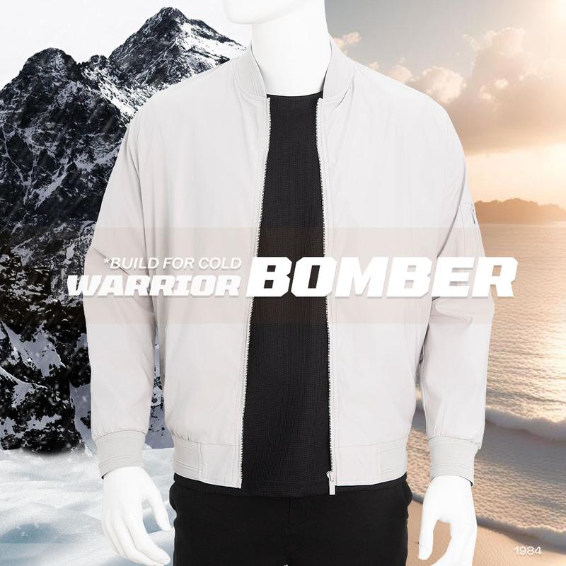 Ao khoác gió Bomber Nam Menswear Jacket Cotton Navy Urban Vải Gió Chống Nước Chống Gió Giữ Ấm Tốt Cổ Bomber Trẻ Trung No. 1984 có màu Kem 2 lớp chống nắng ao khoac nam đẹp aonam dep