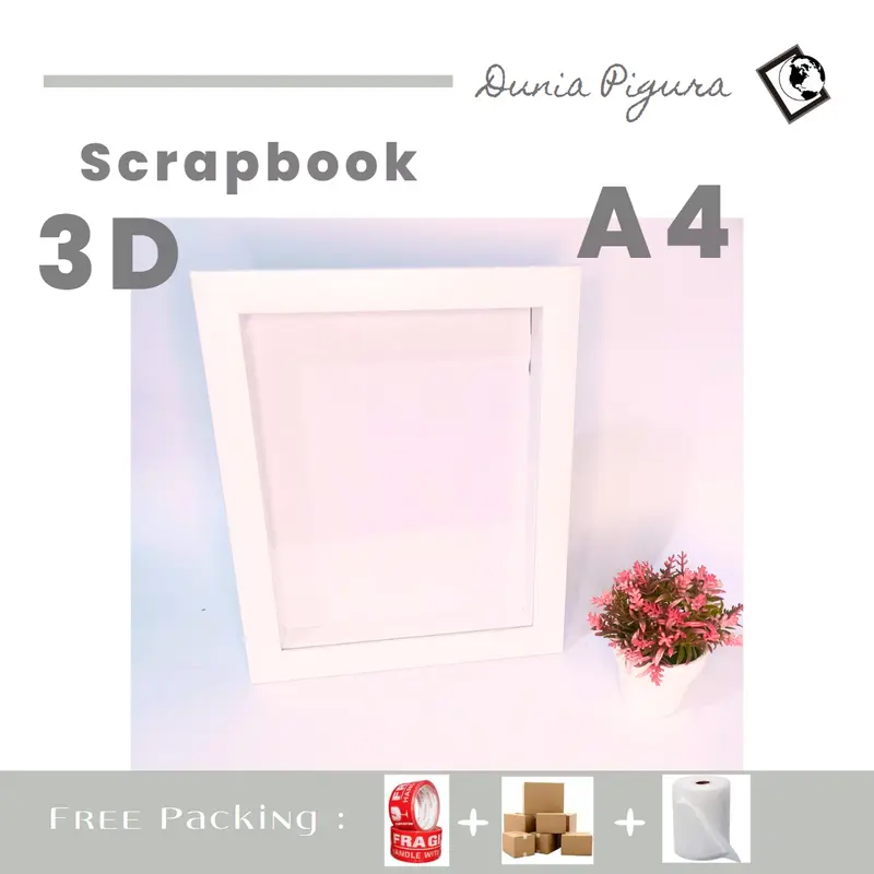 Bingkai mahar 3D Scrapbook A4 (21 x 30 cm) / Gift Ulang tahun 0