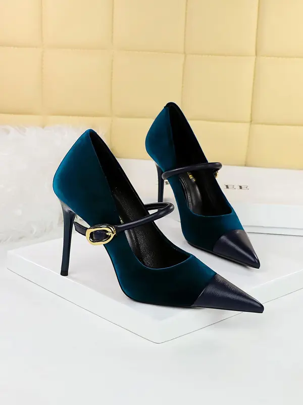 Women's Minimalist Temperament Solid Color Pointed Toe Stiletto Heels, Elegant Buckle Design High Heels for Party, Fashionable Heels for Women, Gift Ideas for Women Heelys, Shoes for Women 8