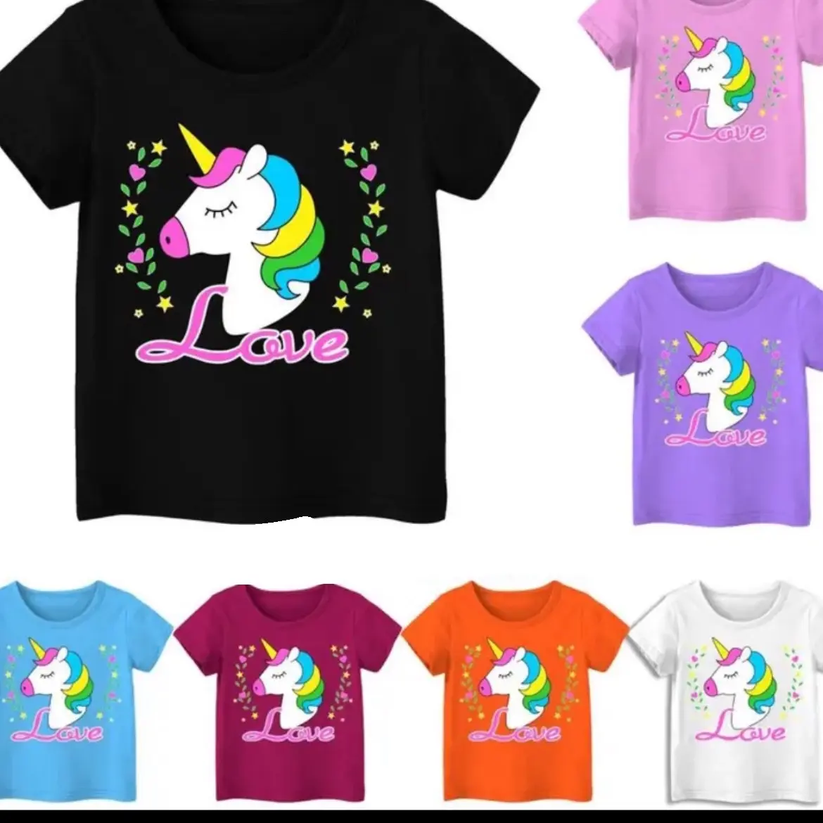 KAOS ANAK MURAH ISI 1 PCS MOTIF UNICORN LOVE 024 BAHAN SPANDEK PE ADEM Fashion
