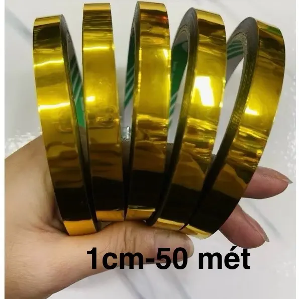 1 Cuộn Băng Keo Bản 1cm-2cm Vàng / Bạc 20 Mét