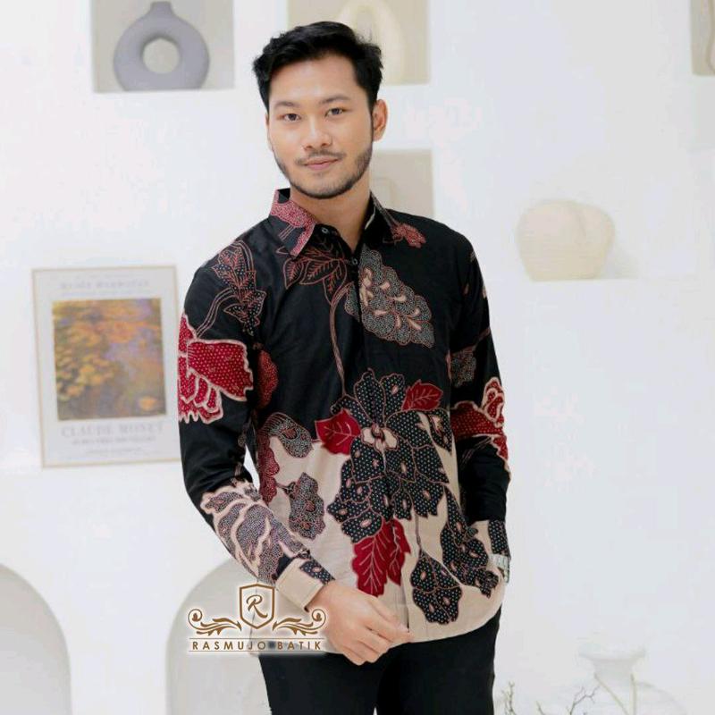 KEMEJA BATIK PRIA LENGAN PANJANG EXCLUSIVE,ATASAN BATIK COWOK TERBARU, KEMEJA Katun PRIA Motif Baju Batik Mewah 5