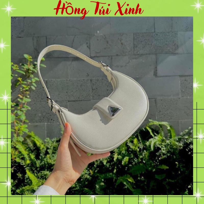 Túi Kẹp Nách Nữ - Túi Xách Đeo Vai Đẹp Khóa Xoay Phong Cách Hàn Quốc 614 Nhung Bag Da Kem Đeo Chéo Tote