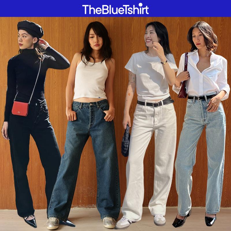 TheBlueTshirt - Quần jeans lưng cao ống suông nữ có nhiều màu - The Original Grandpa Jeans - Women