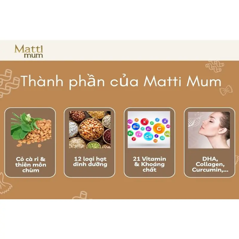 Sữa Hạt Lợi Sữa Matti Mum Bổ Sung 100% Đạm Thực Vật Cho Mẹ Sau Sinh - Hộp 650g 5