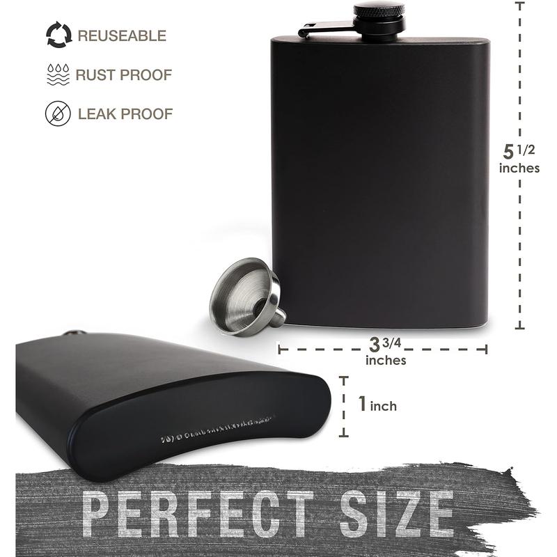 8oz BLACK Controller Flask Laser Engraved 8oz BLACK Controller Flask Laser Engraved