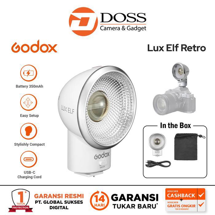 Gambar Godox Lux Elf Retro Camera Flash Godox Flash Kamera dari Doss Surabaya Kota Surabaya Tokopedia