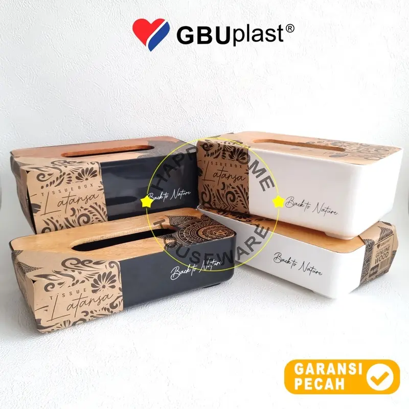 GBUplast LATARSA Small Tissue Box Dispenser Tempat Tissue Motif Kayu Back To Nature 0