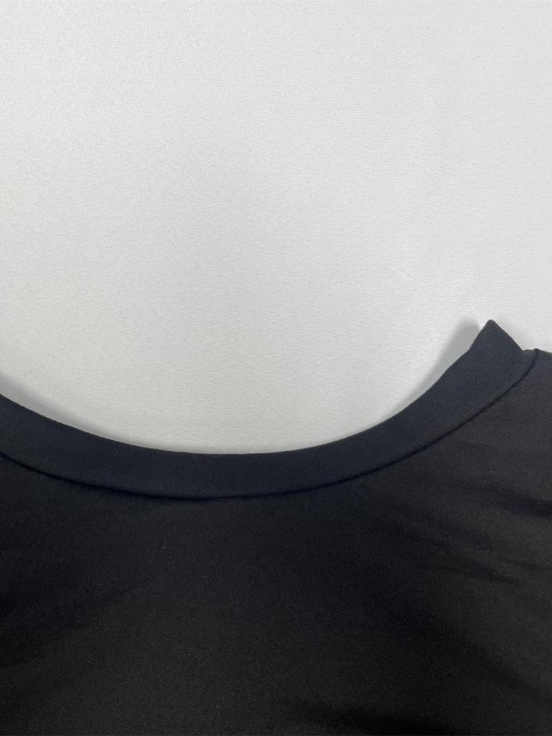 Product Introduction of Plus Size Solid Cut Out Drop Shoulder Tee, Casual Short Sleeve Round Neck T-shirt for Summer, Women's Plus Clothing for Daily Wear 3