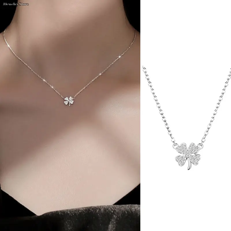 1/2pcs Fashion Clover Necklace, Lucky Leaf Pendant, Collarbone Chain, Women's Commuting Accessories for Office Workers