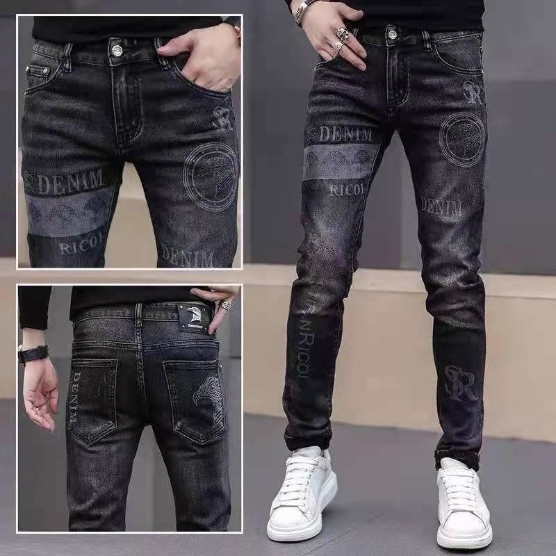 Product Introduction of Quần Jean Thêu Cho Nam, Bộ Sưu Tập Thu Đông 2021, Thời Trang Phong Cách Hàn Quốc, Quần Mỏng Dáng Ôm, Co Giãn, In Hình, Quần Thường Ngày 2