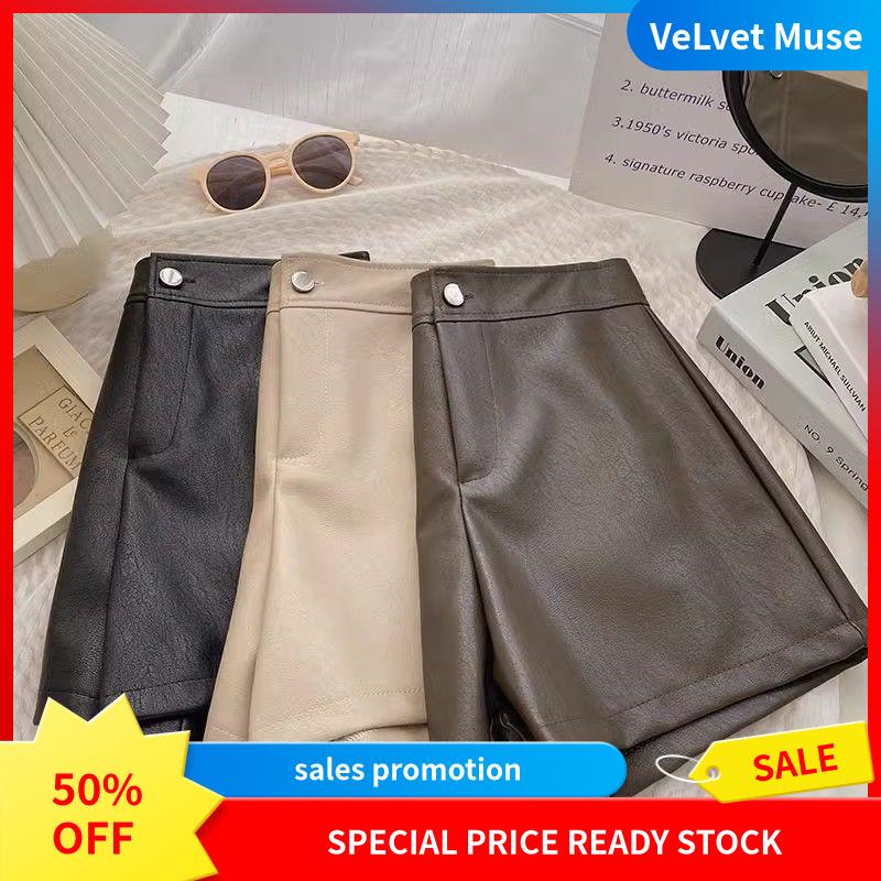Quần Đùi Da PU Màu Đen Ngoại Cỡ Dành Cho Nữ, Cạp Cao, Quần Ống Rộng Ngoài Trời, Quần Legging Thường Ngày Chữ A, Quần Đùi Khởi Động, Thích Hợp Cho Mùa Thu Và Mùa Đông, [1347 Người Đánh Giá] quần  short  nữ Đồ Bộ Nữ quần  chun  nữ  mùa  hè quần  đùi  bí 7