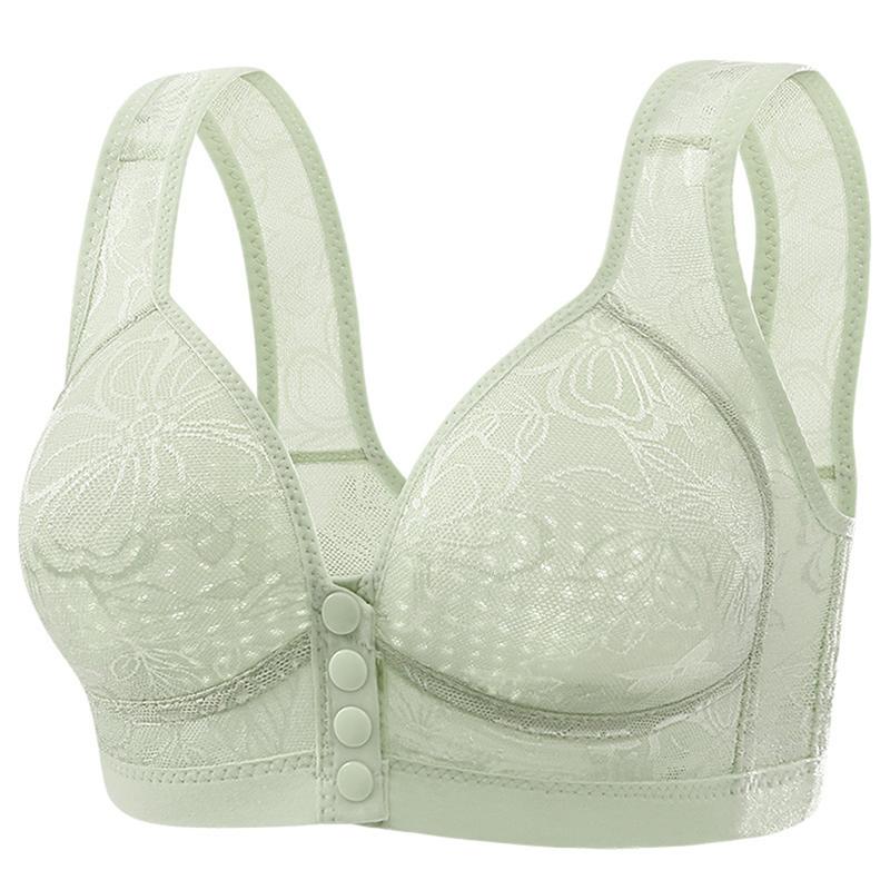 Product Introduction of New Large Size Beautiful Back Breathable Gather Sweat-absorbent No Steel Ring Front Buckle Side Breast Mother Bra 26