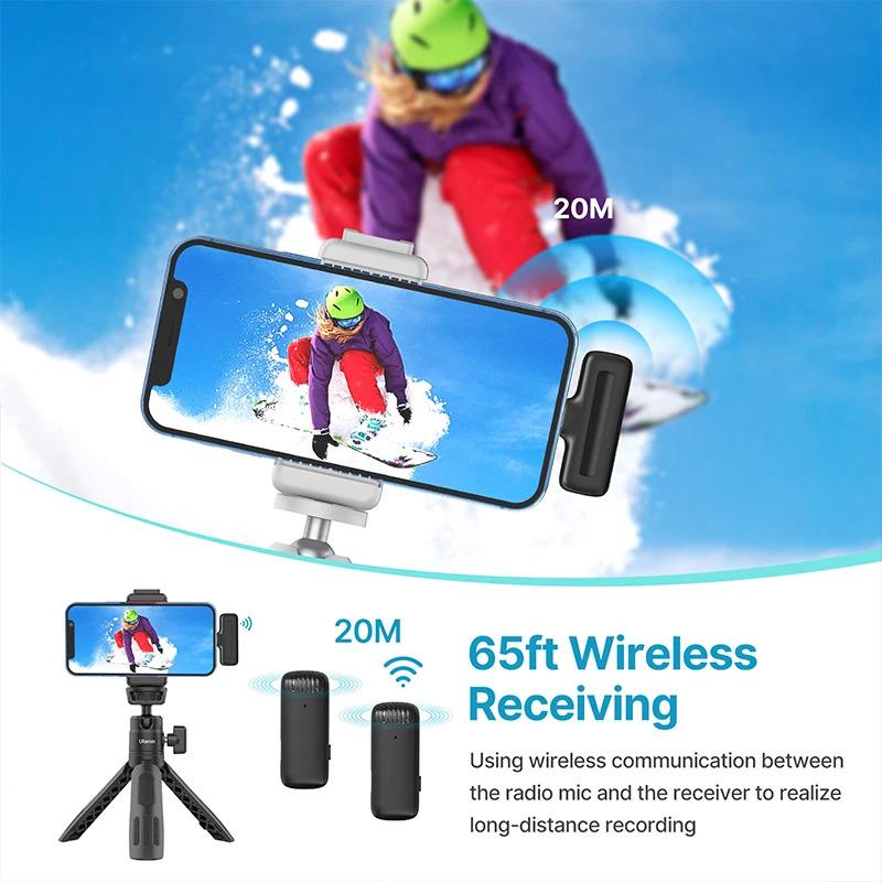 Product Introduction of Mikrofon Lavalier Tanpa Wayar, J13, dengan Sarung Pengecas, Penerima Audio dan Video Mudah Alih, Mikrofon Mini, Serasi dengan iPhone, Android dan Tablet, Sesuai untuk Permainan dan Live, Penghantaran Cepat, [COD] 18