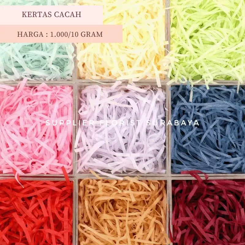 KERTAS CACAH KERTAS SERUT SHREDDED PAPER ISIAN HAMPER HAMPERS KERTAS SUWIR ISIAN FILLER GIFT BOX PARCEL KERTAS PACKING UNTUK BUAH BUAHAN SOUVENIR 3