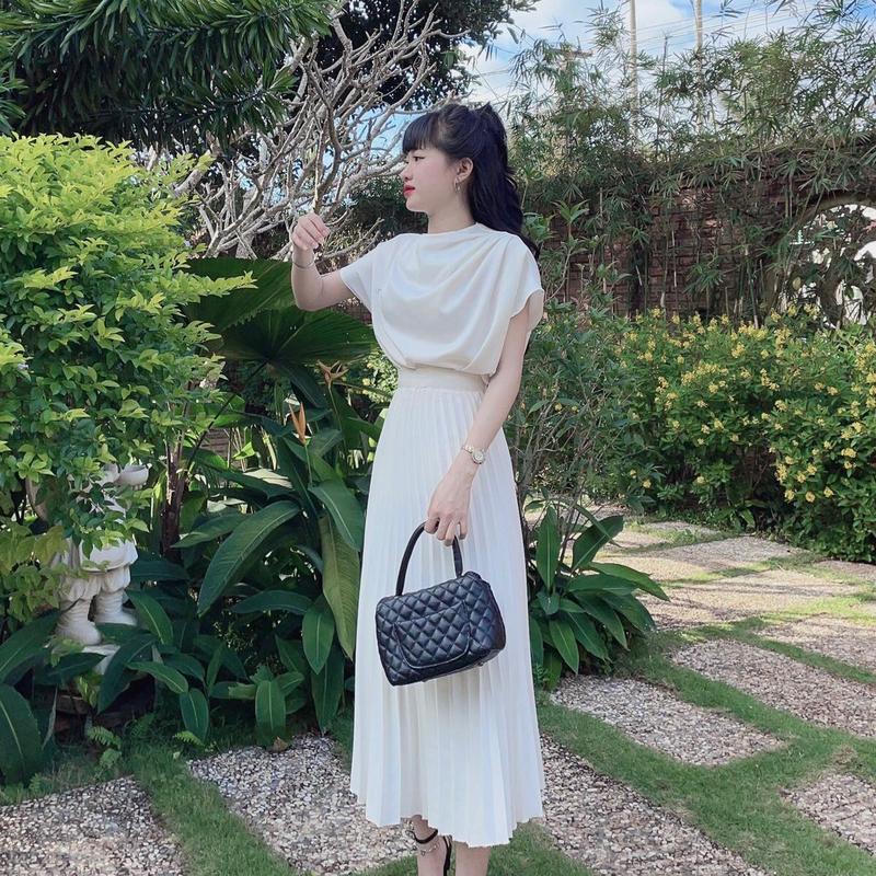 Áo lụa xếp vai 2