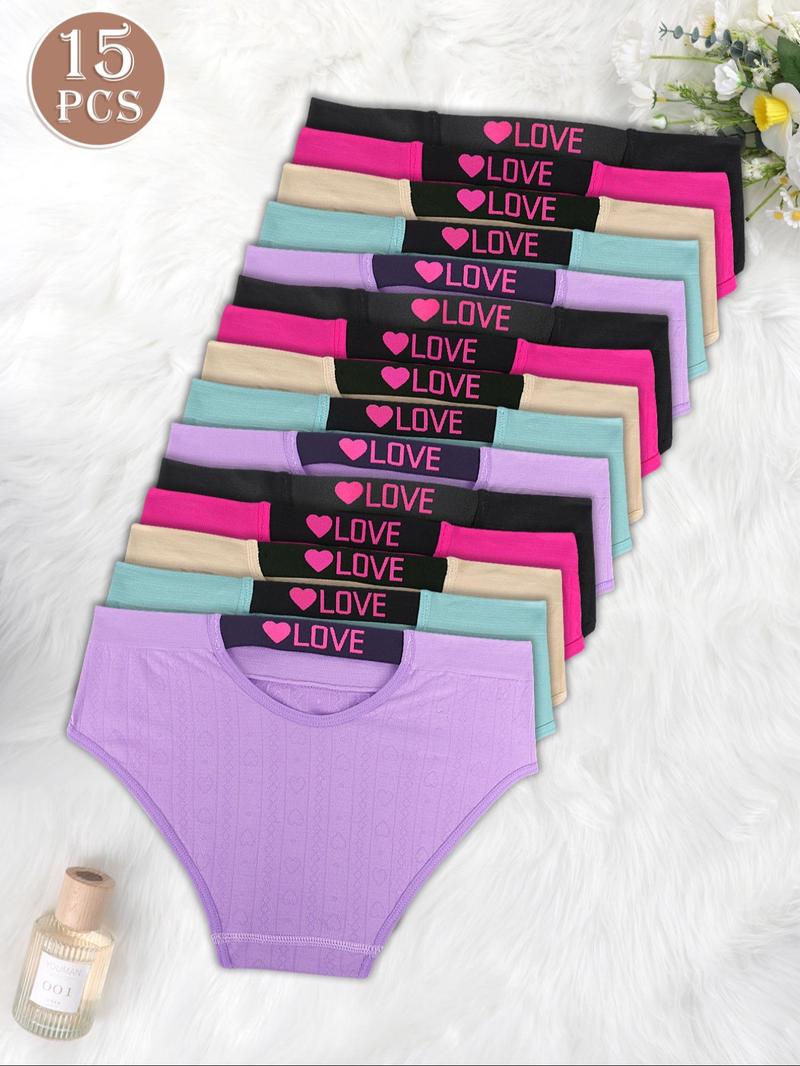 Product Introduction of Women's Heart Pattern Letter Tape Waist Cut Out Panty, Soft Comfy Breathable Panty for Daily Wear, Underwear for All Seasons 1