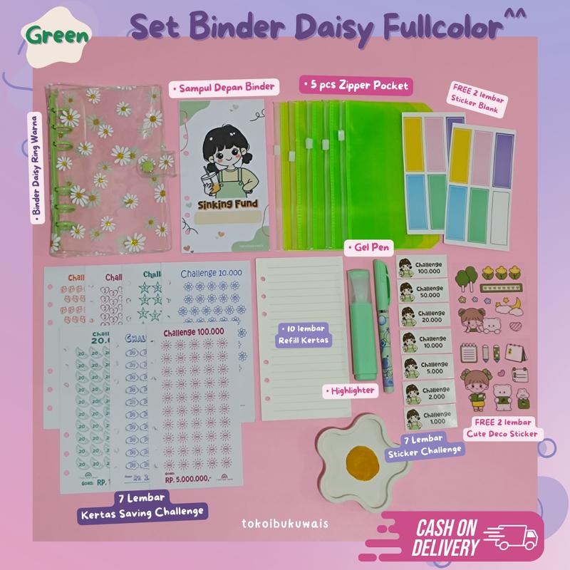SET BINDER MENABUNG DAISY FULLCOLOR A6 3