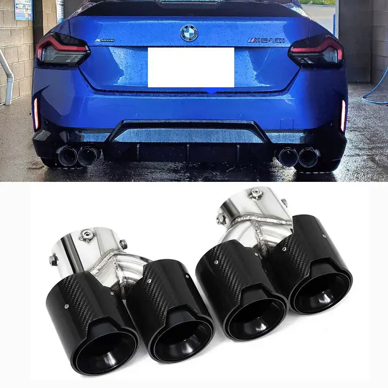 Quad Car Exhaust Tip For BMW G42 M240i 2021+ Dual M Performance Exhaust Pipe Muffler Tip Exhaust System Nozzle Tailpipe