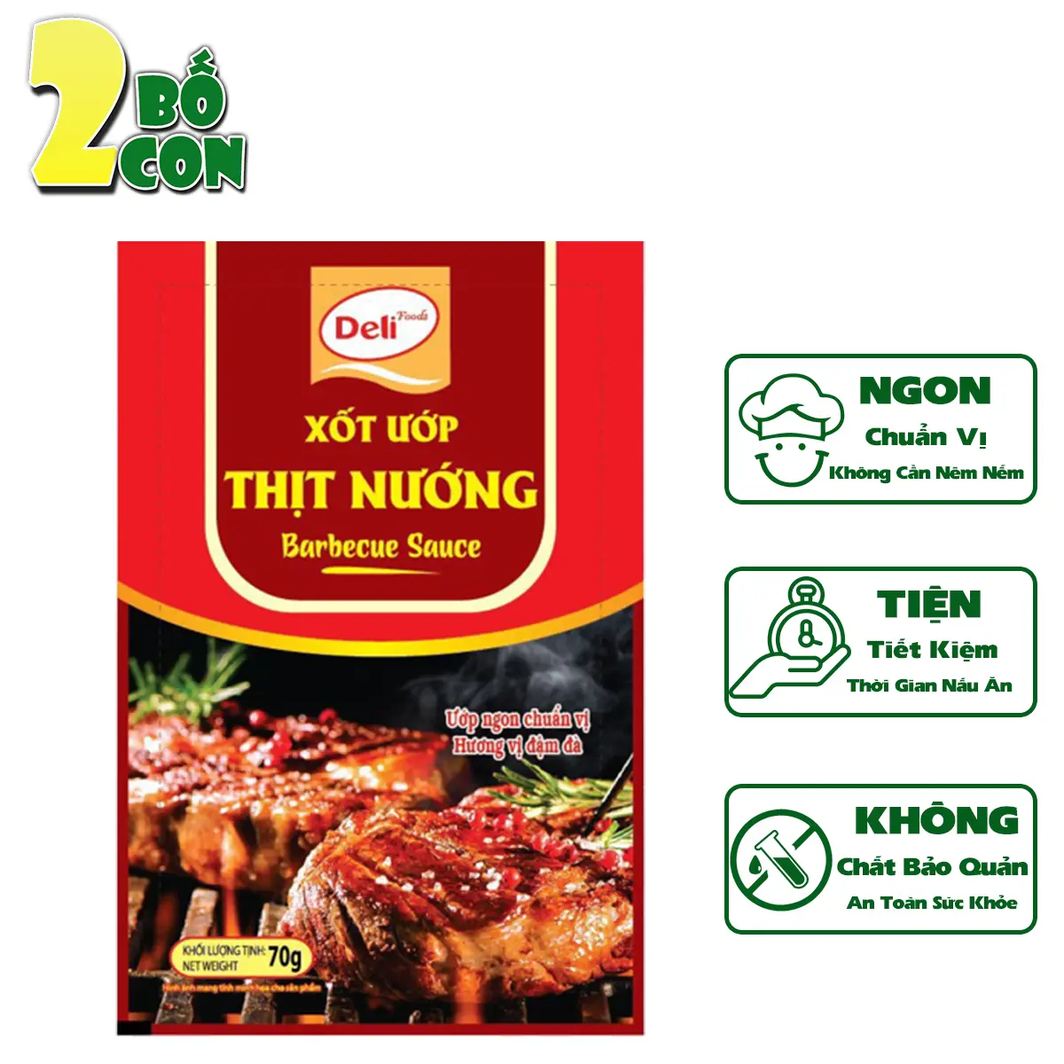 Xốt Ướp Thịt Nướng DELI 70g Gia Vị Hoàn Chỉnh