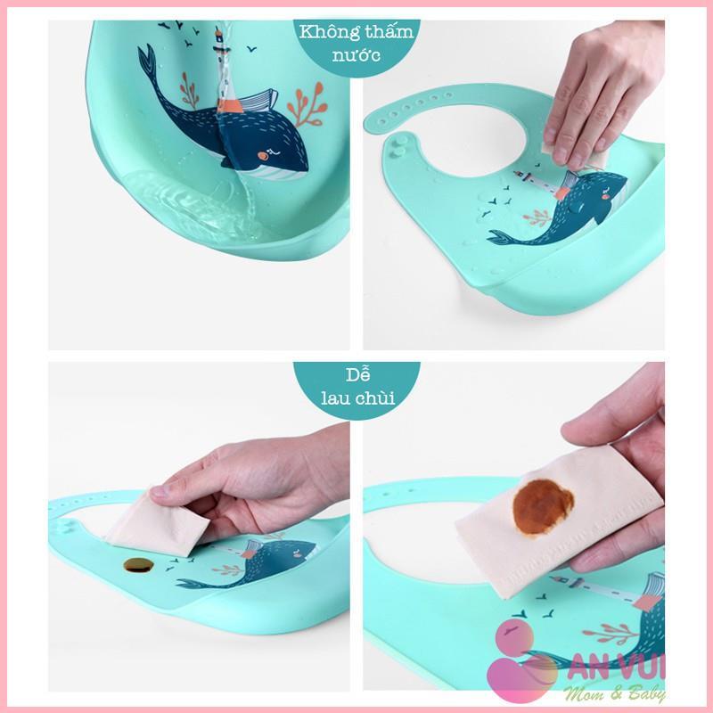 Product Introduction of HDFJADSHOP Yếm ăn dặm cho bé silicon có máng siêu mềm chống thấm nước hình thú mềm mại, an toàn cho bé 6