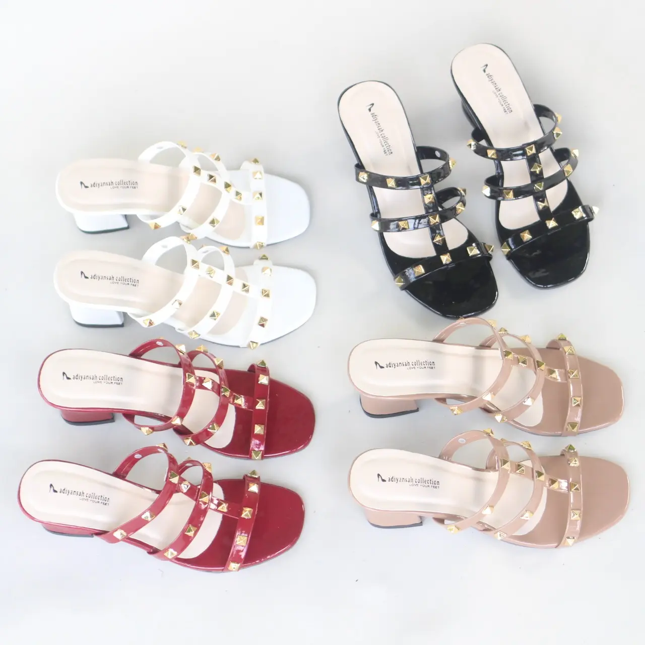 sandal wanita terbaru hak tahu piramid Hak Tinggi (5-8 cm) Karet