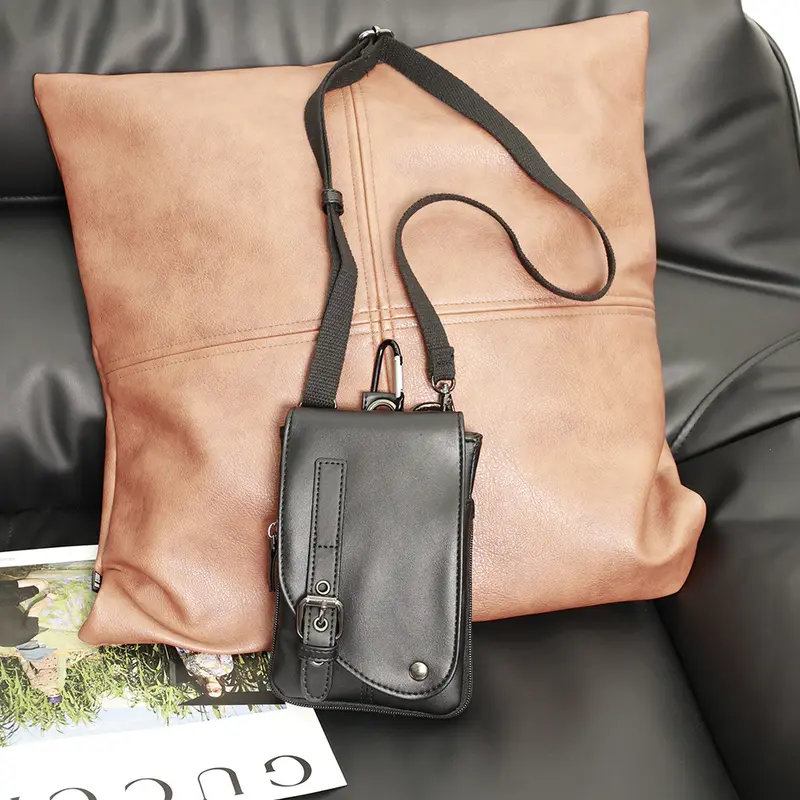 Túi đeo chéo nam ANO chất liệu da, có móc cài cạp quần TC082 Bag Đeo Vai 6