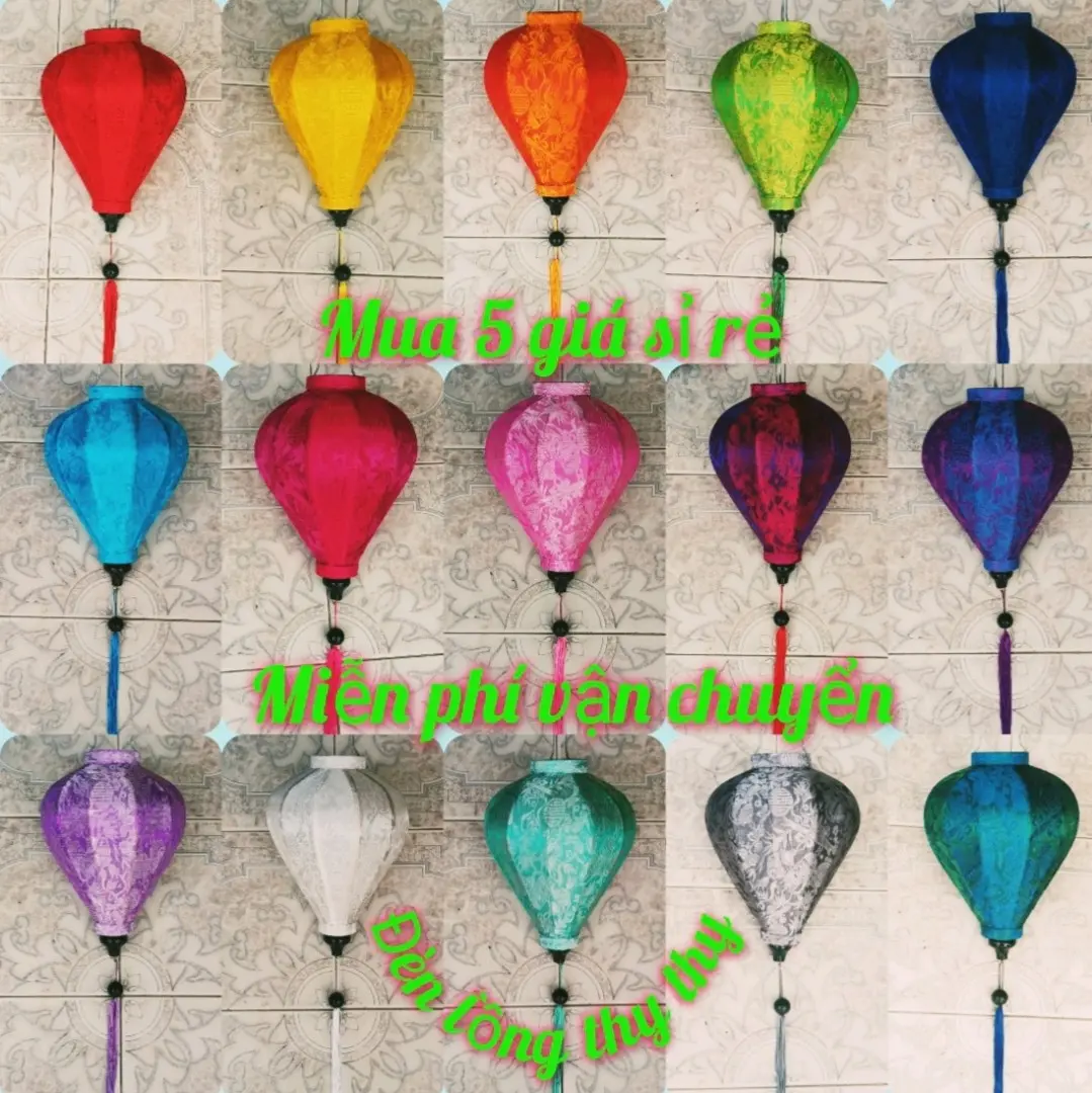 ĐÈN LỒNG HỘI AN VẢI GẤM LỤA TRANG TRÍ NGOÀI TRỜI SIÊU ĐẸP SIÊU BỀN GIÁ SỈ XUẤT XƯỞNG