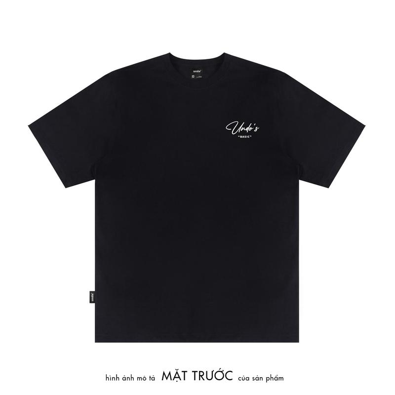 Áo Thun Unisex Undo Basic Màu Đen 100% Standard Cotton-Áo phông nam form rộng…