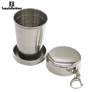 TaffSPORT Gantungan Kunci Gelas Lipat Camping 3 Section Fold 140ML
