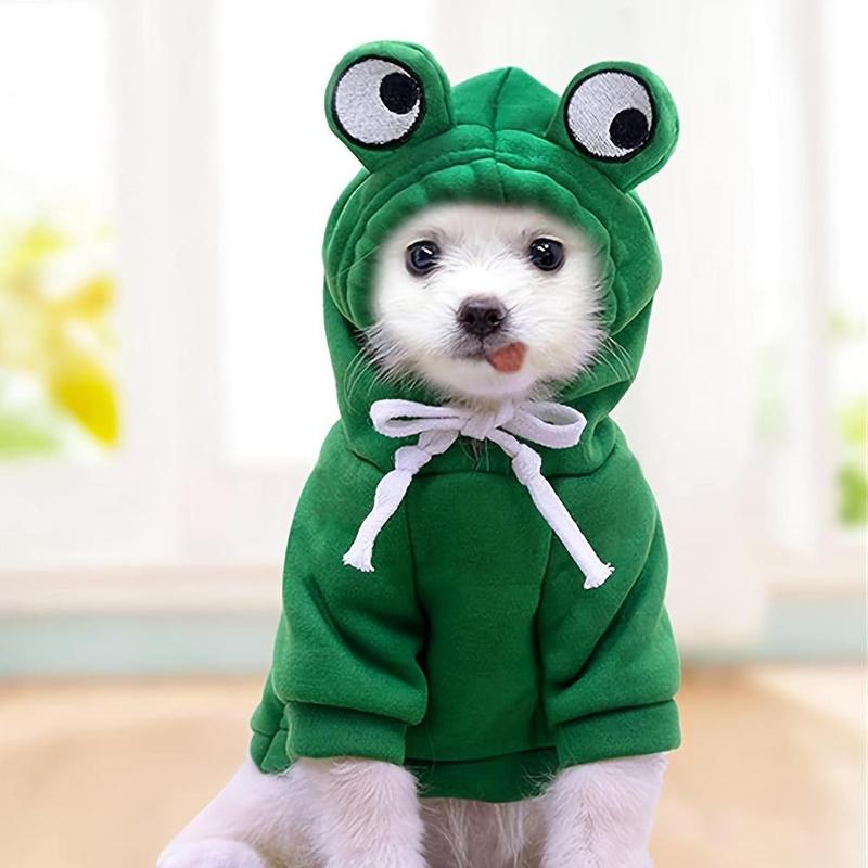 Product Introduction of Cute Frog Design Pet Hoodie, Warm Pet Coat, Pet Clothes for Small Medium Dogs & Cats, Dog & Cat Clothing 4