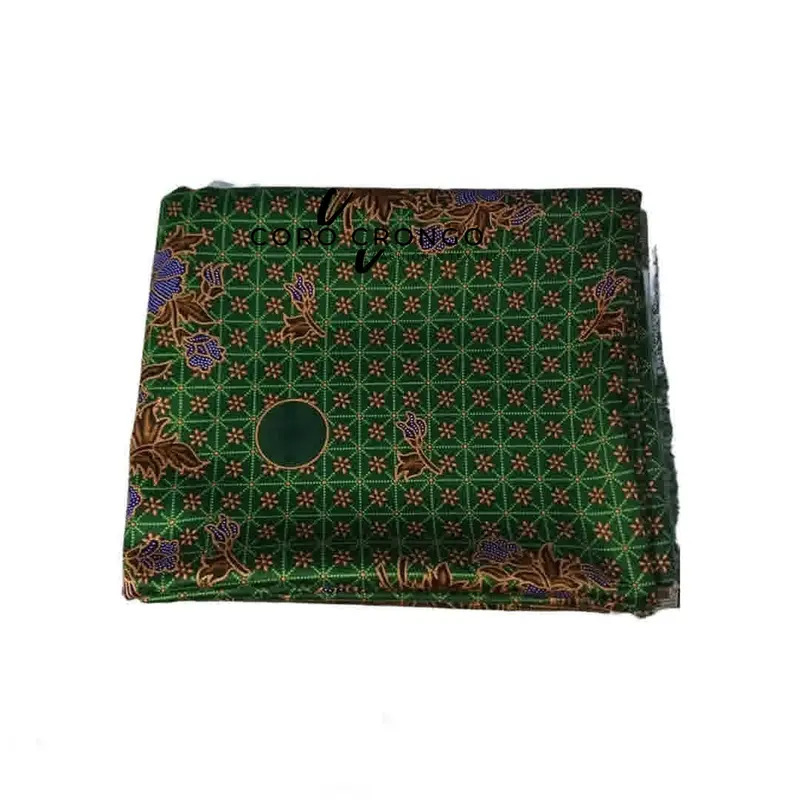 Kain Batik Muslimat Nu Wanita Semi Sutra Hijau Berlogo Panjang 4 Meteran 0