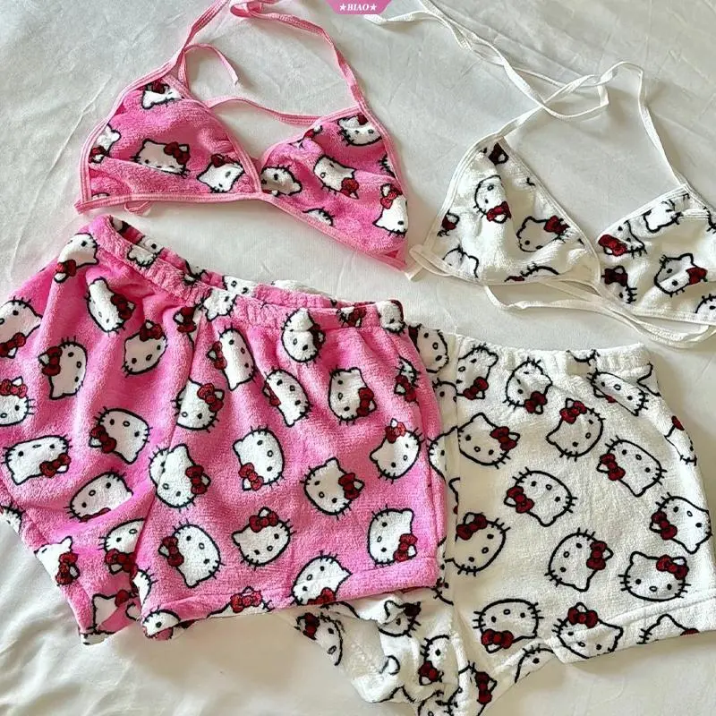 Kawaii Sanrio Pajama Pants Kuromi Cute Anime Long Pants Breathable Loose Wide Leg Pants Household Pants Wearable Toys for Girls
