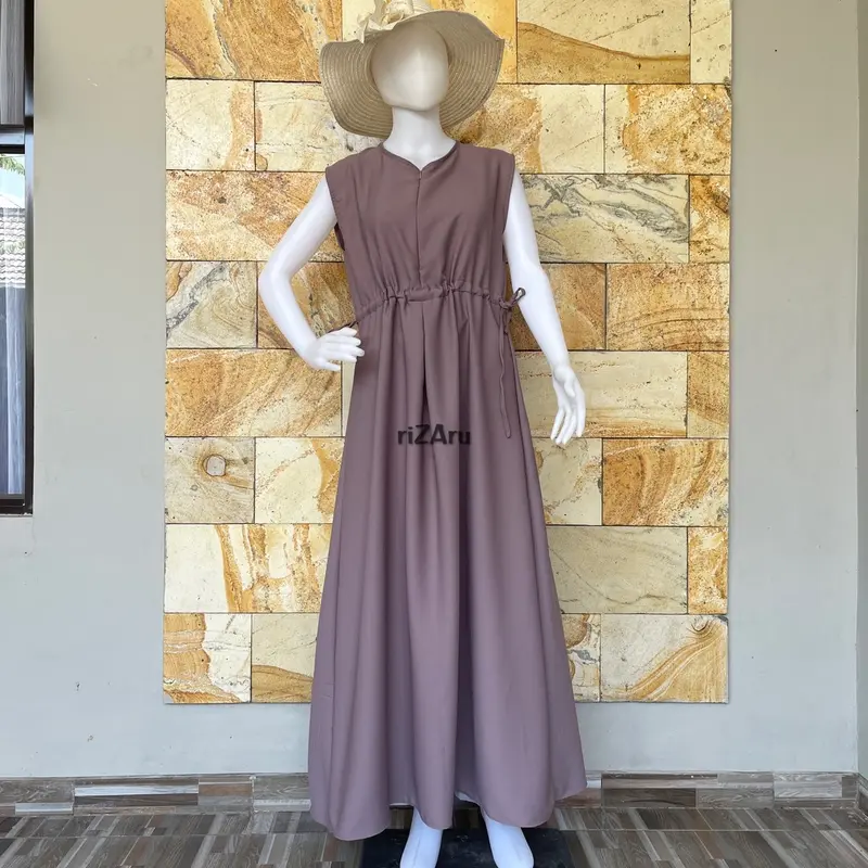 Inner dress Kutung gamis tanpa lengan kerut tali by riZAru 7