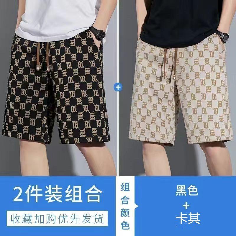 Quần Soóc Dáng Rộng, Thương Hiệu Thời Trang, Dành Cho Nam Giới, Quần Dài Đến Đầu Gối Mỏng Mùa Hè, Có Thể Mặc Ngoài Trời, Quần Lớn, Phong Cách Thường Ngày Nhanh Khô, Quần Soóc Đi Biển Thẳng 2