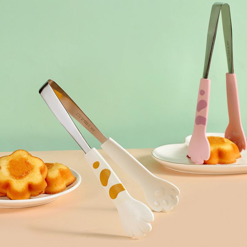 Product Introduction of Anti-Slip Kitchen Tongs Cute Cartoon Multi-Purpose Sandwich Baking Clip BBQ Salad Supplies for Kitchen Supplies Gadgets 2