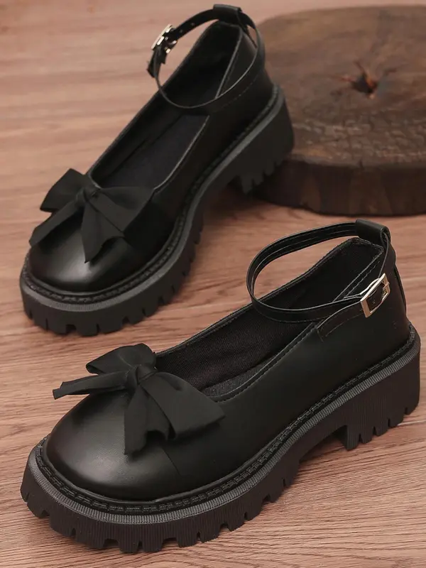 Women's Fashionable Bowknot Design Mary Jane Shoes, Casual Comfortable Round Toe Flat Shoes for Daily Wear, Lightweight Breathable Shoes for Women & Girls 5