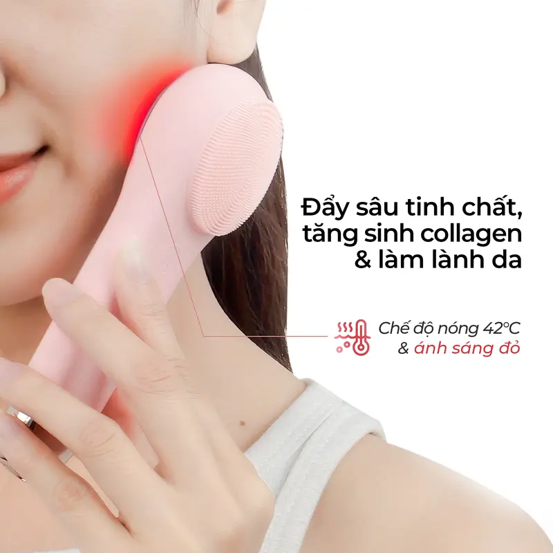 Máy Rửa Mặt Massage Tích Hợp Liệu Pháp Ánh Sáng Và Nhiệt Halio Multi-Task Cleansing & Massaging Device - Hàng Chính Hãng 5