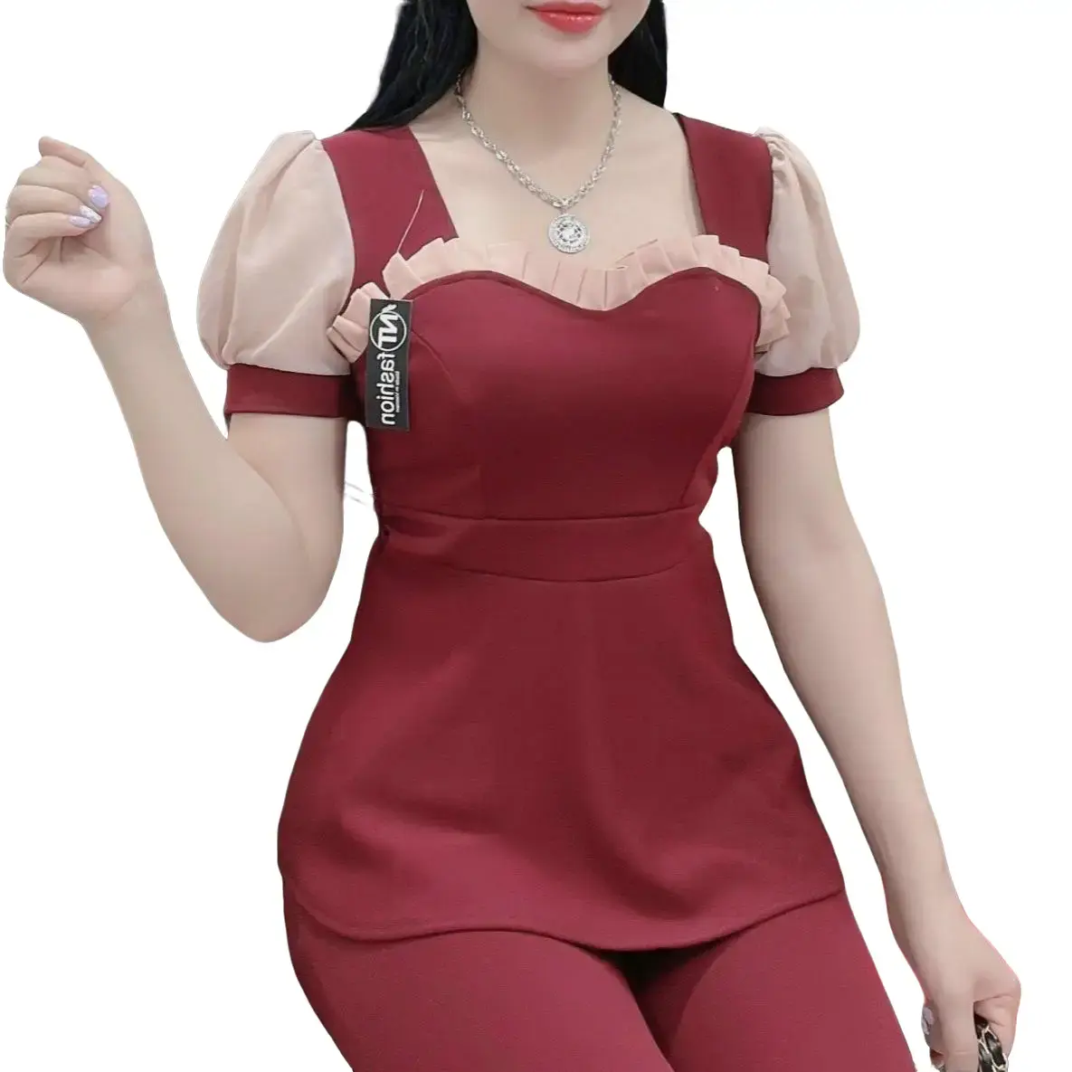 Sét bộ thun cát hàn quần dài ống ôm mặc dễ thương -tôn dáng.Nữ Cotton Áo Women Top
