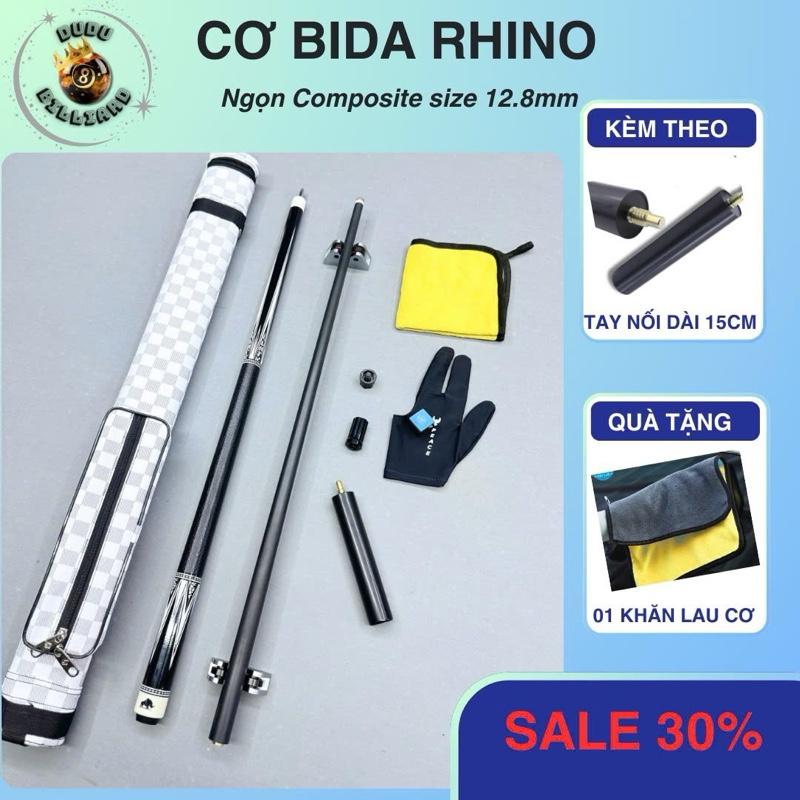 Cơ bida Rhino carbon Composite, tặng kèm ốc tăng chỉnh trọng lượng, tay nối dài, bịt ren rhino