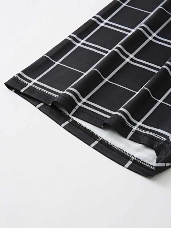 Men's Short Sleeve Plaid Print Loungewear Set, Casual Pocket Round Neck T-shirt & Pants & Shorts Pj Set, Sleepwear & Loungewear Set for All Seasons 3