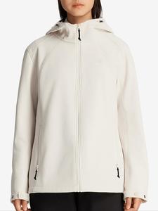 TECTOP Women's Solid Color Zip Up Hooded Thermal Lined Jacket, Casual Long Sleeve Pocket Zip Up Outerwear for Fall & Winter, Women's Sportswear for Outdoor Activities