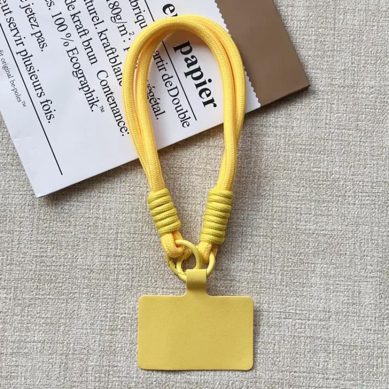 Product Introduction of Dopamine short mobile phone lashings Double head bold color mobile phone gasket anti-loss hand-woven wrist rope 7