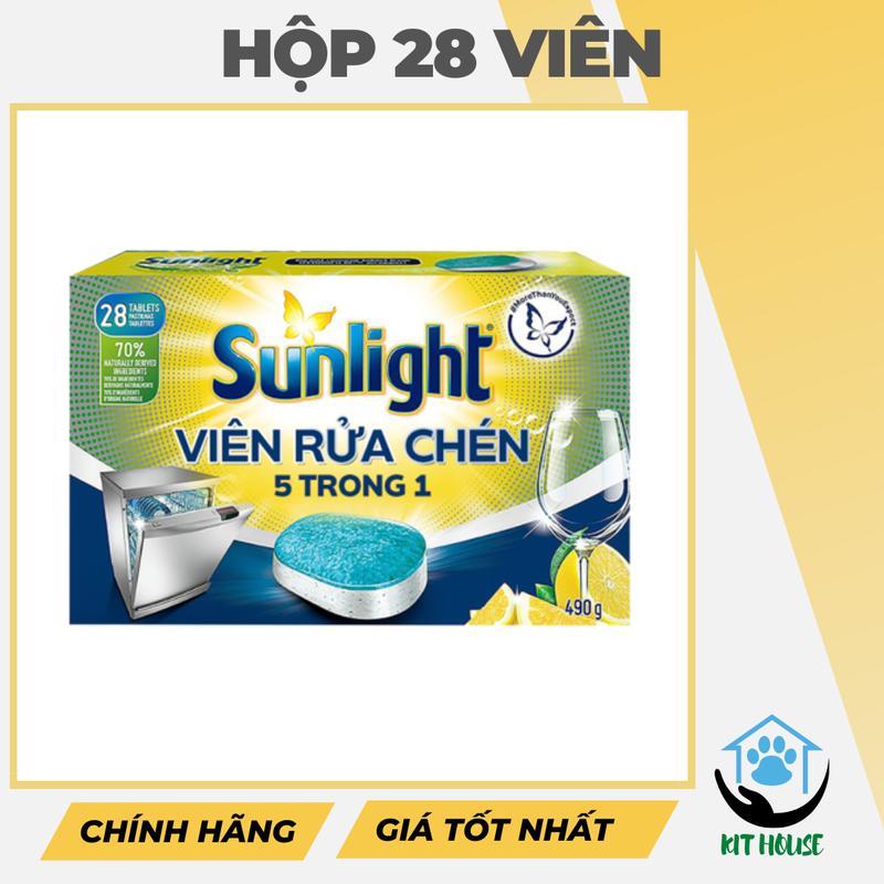  Hộp 28 Viên Rửa Chén Bát Sunlight Cho Máy Rửa Chén Bát 490g Làm Sạch hiệu quả vien  ruabat 