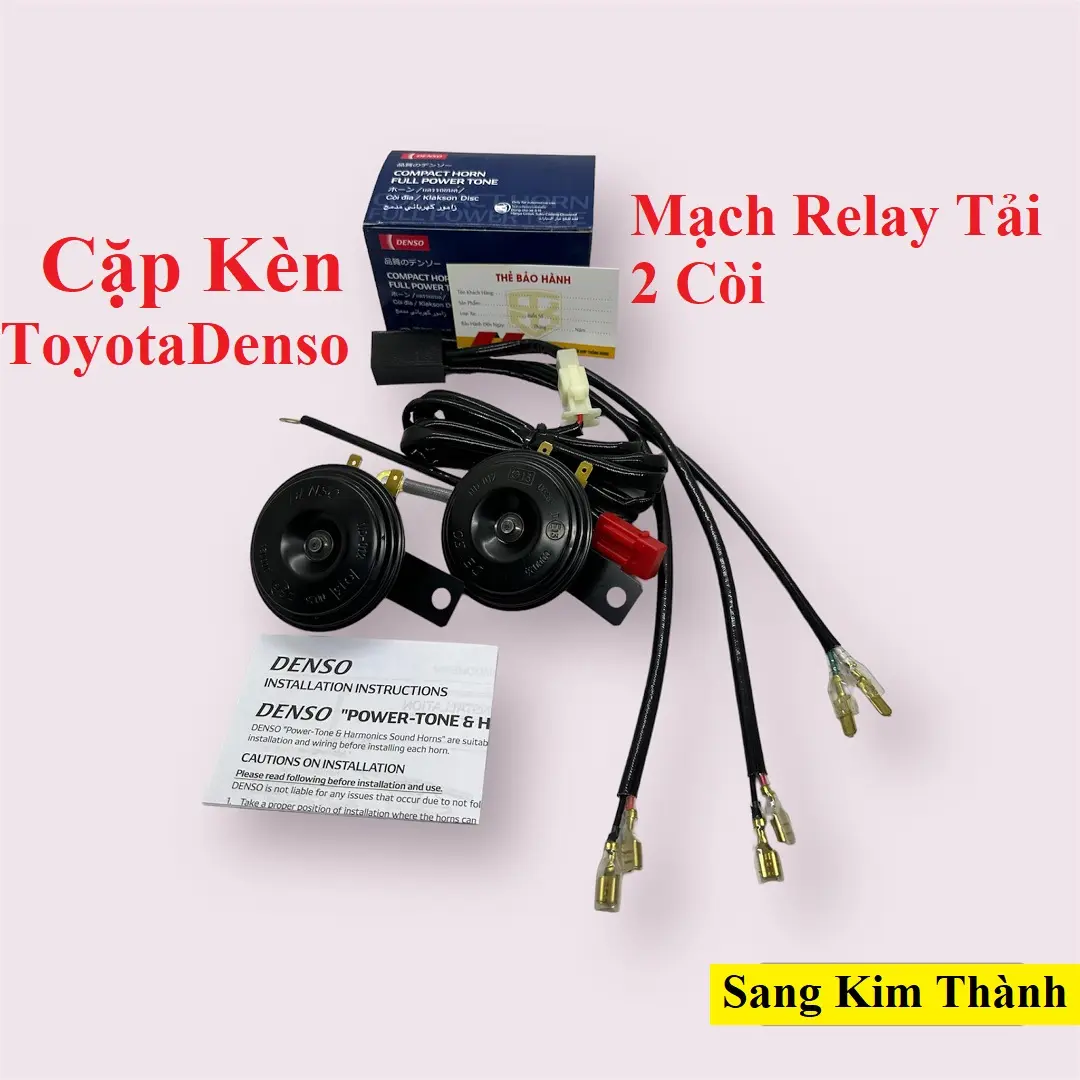 Bộ Mạch Relay Và 2 Kèn / Còi Denso Gắn Xe Máy