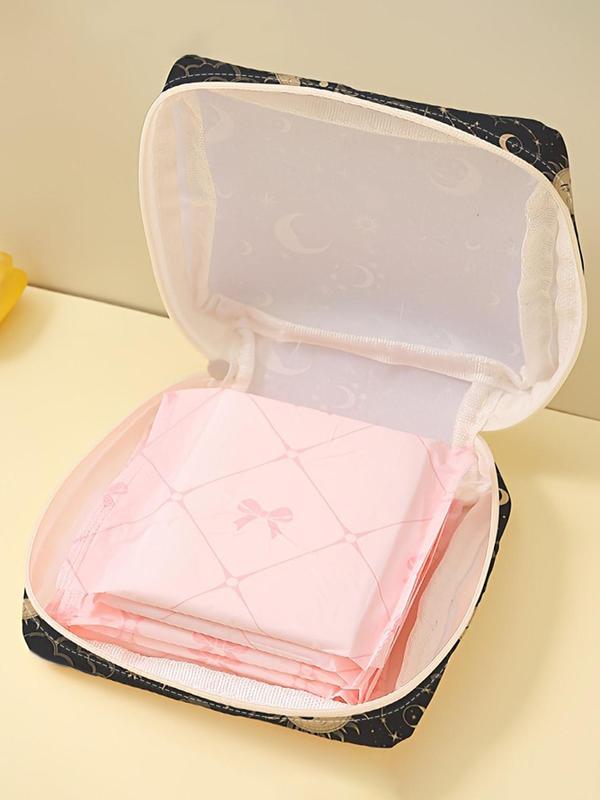Star & Moon Pattern Makeup Bag, Lightweight Cosmetic Storage Bag, Portable Travel Storage Organizer, Casual Trendy Versatile High-quality Daily Bag for Women, Cosmetic Pouch 3
