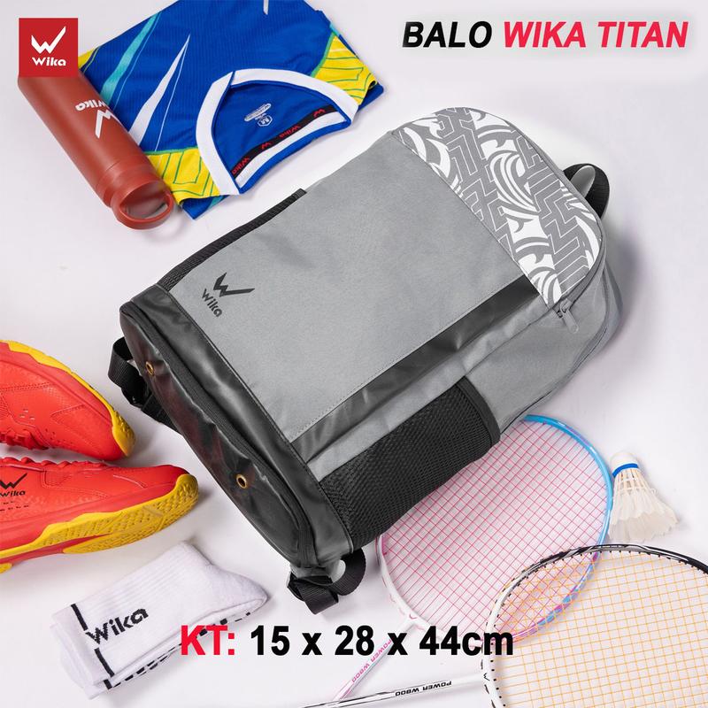 Balo Thể Thao Wika Titan Chính Hãng Mầu Xám Chuyên Cho Bóng Đá, Đi Tập Gym, Nhiều Ngăn Tiện Lợi, Có Ngăn Đựng Giày Riêng, Đa Năng, Tiện Dụng Bag Túi Thể Thao Sport Nam Ô