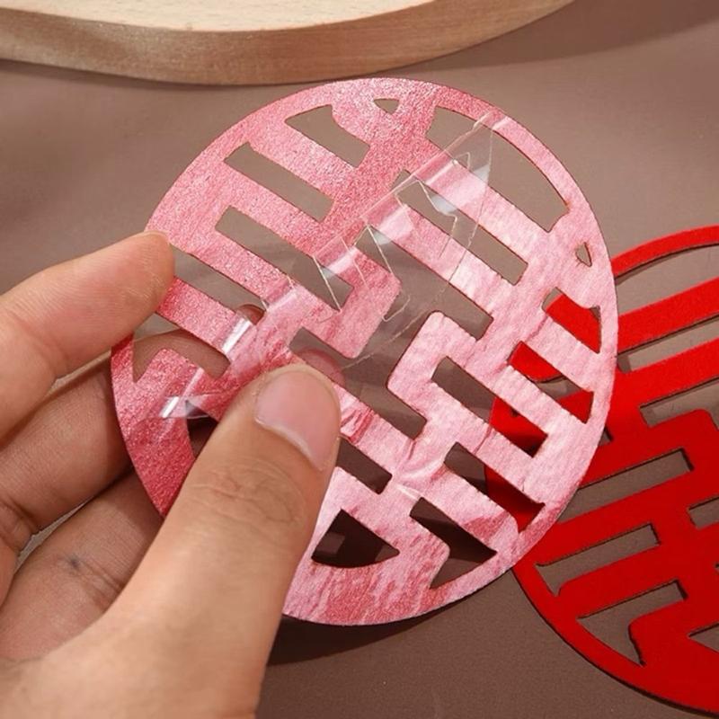 DECAL CHỮ HỶ NHUNG SẴN KEO DÁN TRANG TRÍ MÂM QUẢ LỄ CƯỚI 2