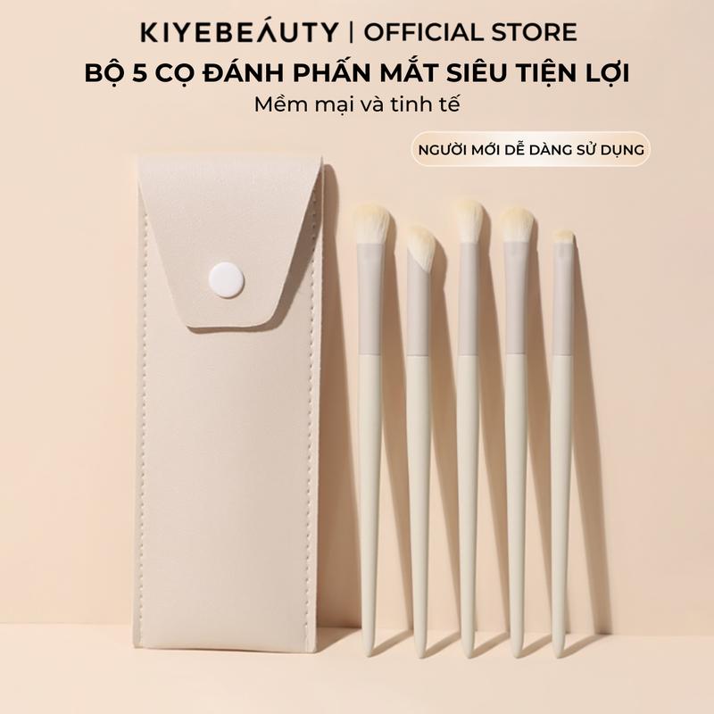 Bộ 5 Cọ Đánh Phấn Mắt KIYE Siêu Mềm Dễ Tán Chuyên Dùng Cho Makeup Kèm Bao Da