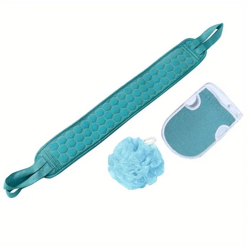 3pcs/set Body Scrubber Set, Bath Strap, Bath Mittens for Shower Exfoliating, Everything Shower Products, Back Scrubber Towel 3